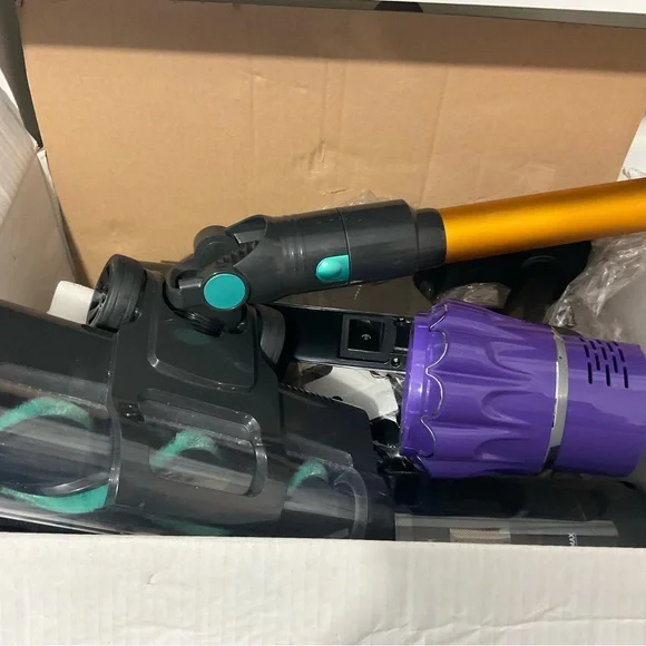 Cordless Vacuum Cleaner with Blue and Tan Accents - Picture 2 of 6